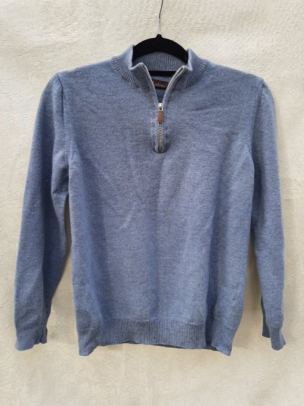 Blue Knit 1/4 Zip Sweater